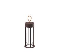 FLOS lampe de table IN VITRO UNPLUGGED (3000K, brun foncé - aluminium et verre)