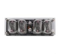 IN12 Nixie Kit d'horloge avec 4 tubes fluorescents | Horloge de bureau rétro RVB | Chronométrage de haute précision avec mémoire d'arrêt | Module électronique alimenté par USB