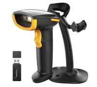 Inateck BCST-35_BLACK Lecteur Code Barre 2D CMOS Portable Bluetooth/USB, Scan 40cm, Batterie 2000mAh, ABS/PC/TPU, 205g, Noir/Jaune