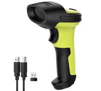 Inateck Lecteur Code Barre sans Fil, Douchette Code Barre 1D avec 2,4 GHz sans Fil et Scanner Filaire USB, Rayon de 35m, Scan Automatique et Précis, 180 Jours D'autonomie en Veille, BCST-60