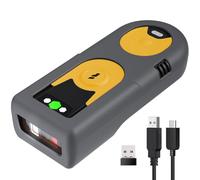 Inateck Lecteur Code Barre sans Fil QR 2D 1D, Douchette Code Barre Portable avec Bluetooth, 2.4Ghz et USB, Scanner sur Écran, Batterie Longue durée, pour PC Tablette Phone Android iOS, BCST-42 Jaune