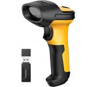 Inateck P6-AI_YELLOW Lecteur Code Barre 1D Laser Portable, Portée 60m, USB & Bluetooth, Batterie 2600mAh, PC/TPU, Compatible Windows/macOS/Linux/Android