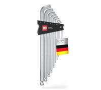 INBUS® Jeu de Clés Allen 9pcs, 1.5-10mm, avec 100° & Tête sphérique | Das Original. Made in Germany. (ID: 70211)