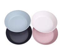 Incasa Lot de 4 assiettes creuses en PLA