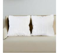 inchgrass Housses de Coussin Décoratif Blanc en Fausse Fourrure 55x55 cm - Lot de 2 Housses Luxe Duveteuses et Ultra Douces pour Canapé & Lit, Housses Déco Salon