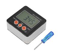 Inclinomètre magnétique numérique, jauge d'angle, rapporteur 4 x 90 °, grand écran LCD, léger et portable pour la construction, le travail du bois, le travail des métaux, argent (Noire)