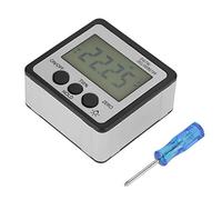 Inclinomètre magnétique numérique, jauge d'angle, rapporteur 4 x 90 °, grand écran LCD, léger et portable pour la construction, le travail du bois, le travail des métaux, argent (Argent)