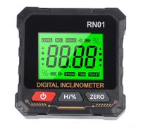 Inclinomètre numérique avec base magnétique, écran LCD et réglage de point zéro, jauge d'angle précis pour mesures relatives et absolues, outil de nivellement compact en plastique, noir