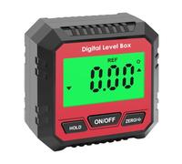 Inclinomètre Numérique Magnétique Écran LCD Rétroéclairé, Rouge | Conversion Angle et Pente, Format Portable, Plastique Aimant, Piles Aaa Non Incluses