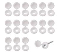 INCREWAY 100 pièces de cache-vis, M6, capuchons à vis en plastique, rondelles pliables, cache-vis décoratif à rabat (blanc)