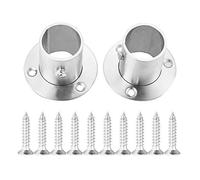 Increway 2 pcs Closet Rod Holder, douche en acier inoxydable Rod Bride Ensemble de douille support Suppor
