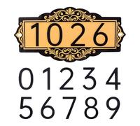 INCREWAY Lot de 1 panneau de porte en acrylique noir et doré, plaque nominative moderne pour portes de bureau, identification de chambre, signalisation d'entreprise, marqueur de porte décoratif mural