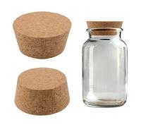 INCREWAY Lot de 2 bouchons en liège naturel pour bouteilles, pots, carafes et loisirs créatifs, 80 x 60 x 40 mm, joint hermétique pour bouteilles de vin, huile d'olive, huiles essentielles et