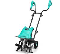 IncwBo 13,5 A 30,5 cm Broche électrique avec 4 dents en acier - 20,3 cm - Petite débroussailleuse pour jardinage - Roulette filaire avec roues réglables