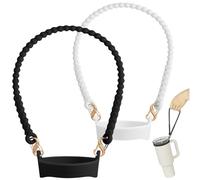 Incycall Lot de 2 poignées pour bouteille d'eau - En silicone souple - Sangle - Compatible avec la plupart des bouteilles d'eau de 8 à 40 oz