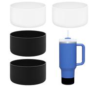 Incycall Lot de 4 manchons de protection en silicone pour accessoires de tasse Stanley - Quencher Adventure 40 oz, IceFlow 20 oz/30 oz, Hydro Flask 12 oz/20 oz (série transparente)