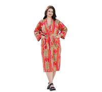INDACORIFY Peignoir kimono imprimé tigre, robe longue taille unique, kimono en coton pour femme, peignoir imprimé