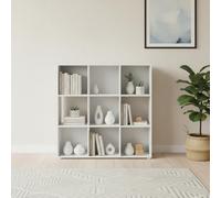 INDE MOBLEKIT | Étagère cubique à 9 Compartiments, 91,2 x 29,7 x 91,2 cm, bibliothèque modulaire Blanche, étagère en Bois, Meuble de Rangement idéal pour la Chambre ou la Cuisine