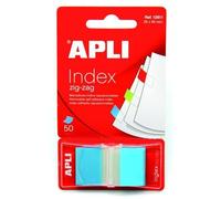 Index Adhésifs Film Zigzag 45 X 25 Mm Distributeurs De 50 Index Bleus