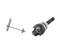Index Fixing Systems ba-es - Pack de 50 basculantes Par gravité pour la fixation d'éléments légères & wolfcraft 4055000 - Adaptateur de Vissage à Profondeur Limitée - Pour Plaques de Plâtre