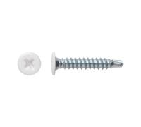 Index Fixing Systems BCP CB - Lot de 500 vis autoperceuses à tête extra plate et empreinte Phillips (revêtement zingué, 4,2 x 14 mm), couleur blanche