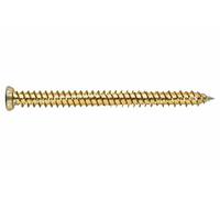 Index Fixing Systems LSHP75072 Lot de 14 vis de fenêtre HP | Charge centrale pour béton, pierre, tête plate avec douille Torx | Jaune galvanisé 7,5 x 72 Ø6