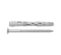 Index Fixing Systems T-NUX A - Lot de 50 chevilles universelles à haut rendement à tête fraisée, revêtement galvanisé en zinc et nylon, TNUXA10140