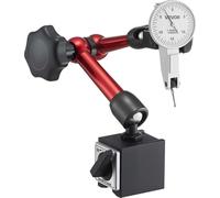 Indicateur de test à cadran avec base magnétique universelle et étui de rangement, précision de 0,01 mm, plage de 0 à 0,76 mm, poignée à microbille pour la mesure dans les zones étroites, usinage et i