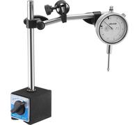 Indicateur de test à cadran avec support à double tige et étui de rangement, précision de 0,03 mm, plage de 0 à 25,4 mm, bras long réglable avec précision, tiges de centrage non magnétiques pour la co