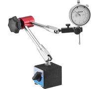 Indicateur de test à cadran avec support magnétique flexible, précision de 0,03 mm, plage de 0 à 25,4 mm, bras long réglable avec précision, professionnel pour le réglage des machines, mesure dans des