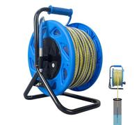 Indicateur électronique de niveau d'eau pour puits, mesure de profondeur 10-300 m avec sonde en acier inoxydable 316L de 15 mm, ruban en acier gradué, signal sonore et voyant(Blue,200m)