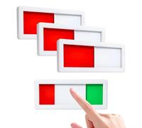 Indicateur Libre Occupé Autocollant, Lot de 4 Plaques de Porte Coulissantes en Acrylique, Panneau Coulissant avec Curseur Rouge Vert, Signalétique Porte Bureau 10 x 4 cm