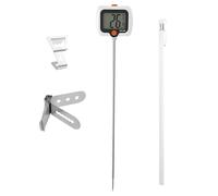 Indicateur numérique de la température de cuisson - Outil de | Mesure avec sonde longue, thermomètre pour aliments avec clip pour casserole, écran rotatif, indicateur de cuisson précis