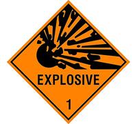 Indigos UG - Autocollant - Sécurité - avertissement - Les étiquettes de la Substance Explosive 1 panneau de sécurité 100 mm x 100 mm Kp-413 Autocollant pour bureau, Société, à l'école, à l'hôtel