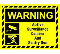 INDIGOS UG - Autocollant - Sécurité - Avertissement - Panneau de surveillance vidéo Sentry Gun Team Fortress 2 TF2 Panneau composite ultra durable - 30 cm x 20 cm - Autocollant pour bureau,