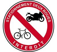 INDIGOS UG - Autocollants - autocollant "stationnement 2 ROUES interdit" 200x200mm