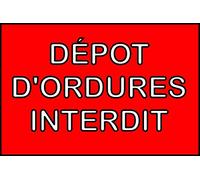 INDIGOS UG - Autocollants - dépot d'ordures interdit - 300x200mm