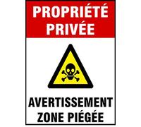 INDIGOS UG - Autocollants - propriété privée zone piégée - 70x50mm