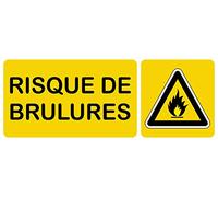 INDIGOS UG - Autocollants - Risque de brulure - 210x80mm