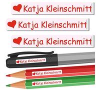 INDIGOS UG® Lot de 88 étiquettes autocollantes personnalisables pour stylos - 49x7 mm - Personnalisable - 066 - Love - Pour l'école et la maternelle - impression individuelle