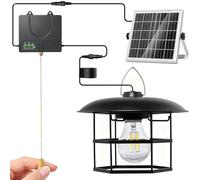Indmird Lampe Solaire Extérieur Intérieur avec Interrupteur à Tirette | 3000LM Puissante Lampe Suspendue Éclairage Etanche IP65 Lampe Exterieur Solaire pour Terrasse Balcon Patio Pergola Garage