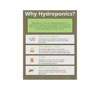 Indoor Gardening Poster Hydroponics Benefits Chart Educational Wall Decor Canvas Art for Kitchen Living Room Urban Garden Decor(Unframed,08X12inch(20X30cm))