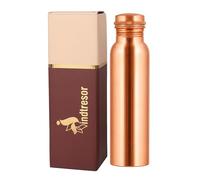 INDTRESOR Gourde en cuivre pur - Fabriquée à la main - Bienfaits pour la santé ayurvédiques - Grande 34 oz - Anti-fuite - Facile à transporter pour le sport, le fitness, le yoga, l'école - Finition en