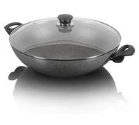 Induction granite wok with 2 handles & lid