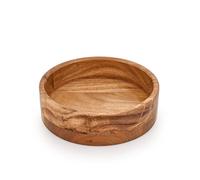 Indus Lifespace Bol à fruits rond en bois d'acacia blanc décoratif pour décoration d'intérieur rustique, centres de table pour légumes, fruits (20,3 x 20,3 x 6,3 cm)