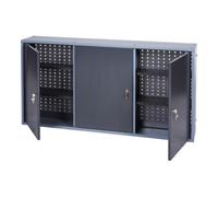 Industrial Quality Supplies Armoire à outils H600×I1200×P200mm argent anthr. 3 panneaux perforés, 3 portes Quantité:1