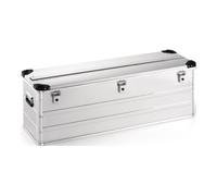 Caisse en aluminium L1182xl385xH410mm 163 l avec fermeture à clapet et coins de gerbage