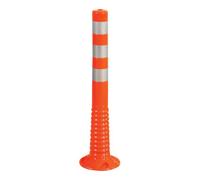 Industrial Quality Supplies Borne de blocage Polyuréthane orange/blanc Ø 80 mm avec plaque de fixation H 1000 mm Quantité:1