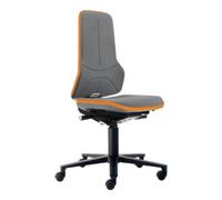 Industrial Quality Supplies Chaise d'atelier pivotante Neon rouleaux tissu Supertec gris gris 450-620 mm BIM Quantité:1