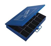 Industrial Quality Supplies Dinzl Boîte de rangement 18 compartiments tôle 50 × 340 × 240 mm bleu mousse pressée Quantité:1